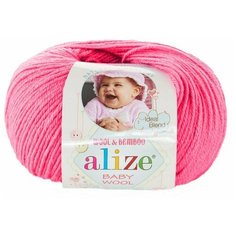Пряжа Alize Baby Wool (Беби Вул) 33 темно-розовый 40% шерсть, 20% бамбук, 40% акрил 50г 175м 5шт