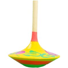 Детская игрушка "Каталка-волчок" с росписью, деревянная юла для малышей Rn Toys