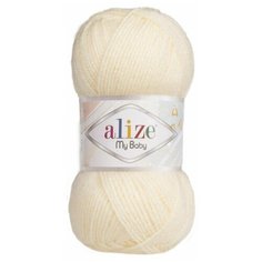 Пряжа ALIZE MY BABY / 01 кремовый , 5шт в упаковке