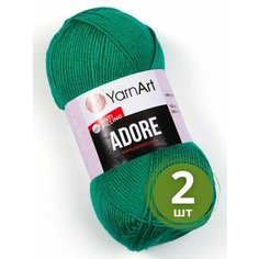 Пряжа YarnArt Adore (Адоре) - 2 мотка 370 изумрудный, 100% акрил антипиллинг, 100 г 280 м