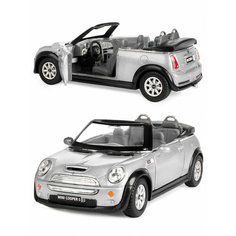 Металлическая машинка Kinsmart 1:28 «Mini Cooper S Convertible» инерционная, серебристая KT5089D-3
