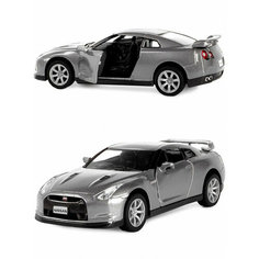Металлическая машинка Kinsmart 1:36 «2009 Nissan GT-R R35» инерционная, светло-серая KT5340D-2