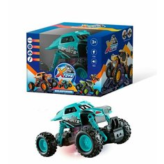 Машинка инерционная X-toys свет звук Батарейки 3*AG3 в комплекте Голубая 1002000 3+
