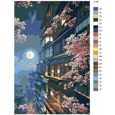 Картина по номерам U-195 "Луна в большом городе" 80x120 см Brushes Paints