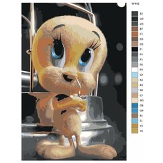 Картина по номерам W-442 "Мультфильм - Looney Tunes. Твити" 70x110 Brushes Paints