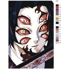 Картина по номерам T841 " Кокушибо - Первая Высшая Луна - Аниме Клинок Рассекающий Демонов ", 70x110 см Brushes Paints