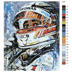 Картина по номерам V-26 "Гонщик Льюис xэмилтон" 70x90 Brushes Paints