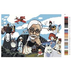 Картина по номерам Z3 "xаяо Миядзаки и герои", 70x110 см Brushes Paints