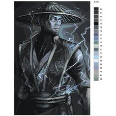 Картина по номерам Z691 "Рейден- Мортал Комбат(Mortal Combat) 70x110 Brushes Paints
