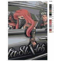 Картина по номерам W-429 "Русалочка Ариэль в машине" 80x120 Brushes Paints