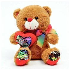 Мягкая игрушка Мишутка, 25 см, с пайетками, цвета Нет бренда