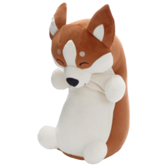 Мягкая игрушка СмолТойс Собачка Корги Сплюша, 45 см, коричневый