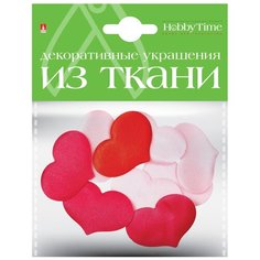 Декоративные украшения из ткани, набор №10 "Сердечки М" Альт