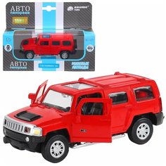 Машинка металлическая Автопанорама Hummer H3, красный, инерция, масштаб 1:43