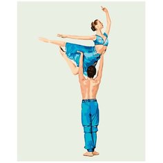 Картина по номерам, "Живопись по номерам", 80 x 100, AYAY-06052020, женщина и мужчина, танец, балет, костюмы, искусство, балерина, пуанты, выступление