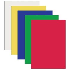 Цветная пористая резина (пенка в листах) для творчества А4, 5 листов, 5 цветов, самоклеящаяся Brauberg