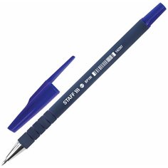 STAFF Ручка шариковая staff, синяя, корпус прорезиненный синий, узел 0,7 мм, линия письма 0,35 мм, 142397, 50 шт.