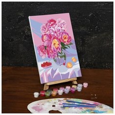 Картина по номерам ТероПром 5177158 на холсте с подрамником «Букет пионов», 30х20 см