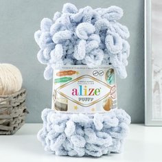 Пряжа "Puffy" 100 % микрополиэстер 9м/100г (416 серый) Alize