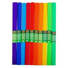 Koh-I-Noor Набор бумаги креповой поделочной 10 штук, Koh-I-Noor, 50 х 200 см, плотность 30 г/м2