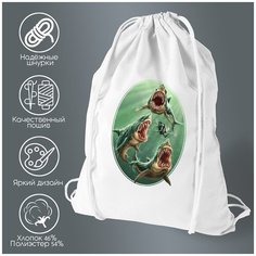 Сумка для обуви CoolPodarok Дайвер и три акулы