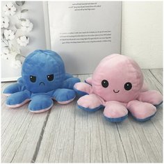 Осьминожка-перевертыш, двусторонняя мягкая игрушка антистресс, цвет розовый-голубой Flame