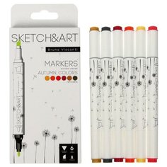 Набор художественных маркеров 6 цветов SKETCH&ART "Осений пейзаж" Bruno Visconti
