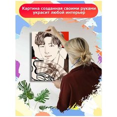 Картина по номерам Музыка BTS (Джимин, Шуга, Намджун) - 7158 В 30x40