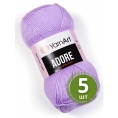 Пряжа YarnArt Adore (Адоре) - 5 мотков 337 св. лаванда, 100% акрил антипиллинг, 100 г 280 м
