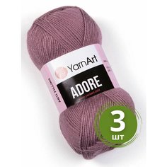 Пряжа YarnArt Adore (Адоре) - 3 мотка 344 пыльная роза, 100% акрил антипиллинг, 100 г 280 м