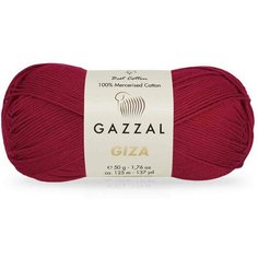 Пряжа Gazzal Giza винный (2487), 100%мерсеризованный хлопок, 125м, 50г, 1шт