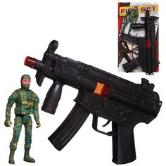 Автомат черный с фигуркой солдатика, на блистере M5-11-no Junfa Toys