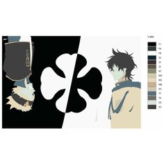 Картина по номерам V-460 "Аниме Черный клевер 2 (Black Clover ). Аста и Юнона (Asuta, Yuno)", 70x110 см Brushes Paints