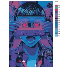 Картина по номерам X-251 "Парень с видеокассетой" 70x110 Brushes Paints