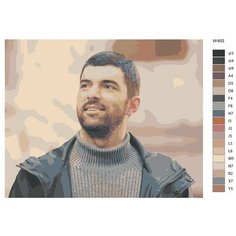 Картина по номерам W-652 "Турецкий актер Энгин Акюрек" 70x90 Brushes Paints