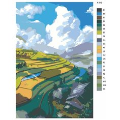 Картина по номерам X-912 "Горный пейзаж" 70x110 Brushes Paints