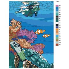 Картина по номерам X-366 "Морской мир" 70x110 Brushes Paints