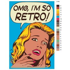 Картина по номерам Z-466 "Поп-арт OMG, IM SO RETRO!" 80x120 Brushes Paints