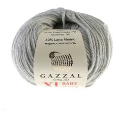 Пряжа GAZZAL Baby Wool XL, 20 % шерсть, 40 % мериносовая шерсть, 20 % кашемир, 40 % акрил, 50 г, 100 м, 1 шт., 817 серый