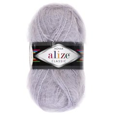 Пряжа Alize Mohair classic, 24 % шерсть, 25 % мохер, 51 % акрил, 100 г, 200 м, 1 шт., 52 светло-серый