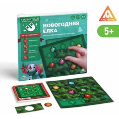 Магнитная игра-головоломка «Новогодняя ёлка», 48 карт, 14 магнитных деталей ЛАС ИГРАС