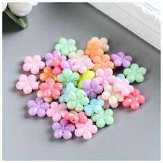 Набор бусин для творчества пластик "Цветы. Пастельные тона" набор 38 шт 15 гр 1,3х1,3 см нет бренда