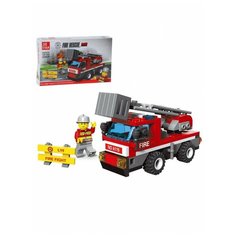 Конструктор Пожарная машина с лестницей, 126 деталей, JIE STAR