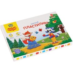 Пластилин Мульти-Пульти "Енот в сказке" 8 цветов, 96г, со стеком, картон