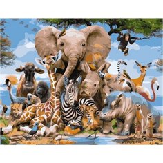 Картина по номерам Разнообразие животного мира 40х50 см Hobby Home