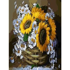 Картина по номерам Подсолнухи и ромашки 40х50 см Hobby Home