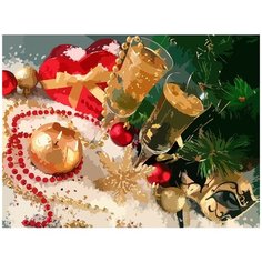 Картина по номерам на холсте Новый год (Рождество, Дед Мороз, Снегурочка, Аниме) - 7267 Г 30x40