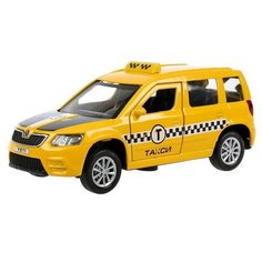 Машина металлическая Skoda Yeti такси», 12 см, световые и звуковые эффекты, открываются двери и багажник, инерция Технопарк