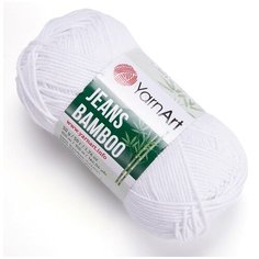 Пряжа для вязания YarnArt Jeans bamboo 50гр 150м (50% бамбук, 50% полиакрил) (101 белый), 10 мотков