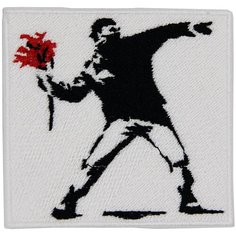 Нашивка, патч, шеврон "Бэнкси. Метатель Цветов" 80x76mm PTC095 22 ПИНГВИНА